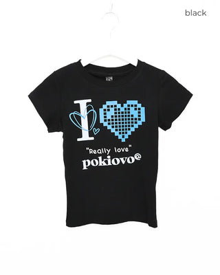 Cropped graphic heart t-shirt