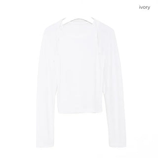 Button-up sleeveless bolero set