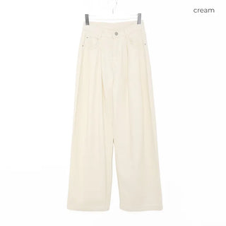 Tucked wide-leg pants