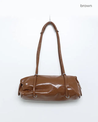 Simple faux leather shoulder bag
