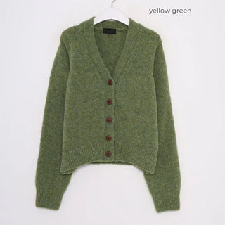 Wool V-neck button cardigan