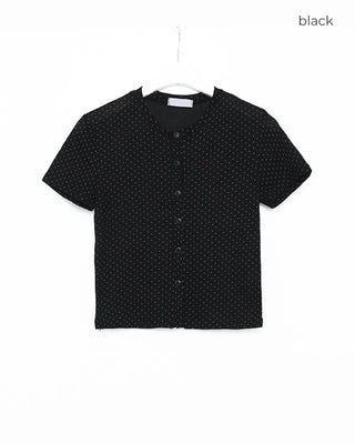 Polka Dot Short-Sleeved Cardigan