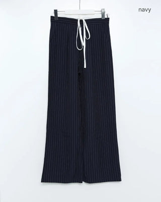 Layered pinstripe slacks