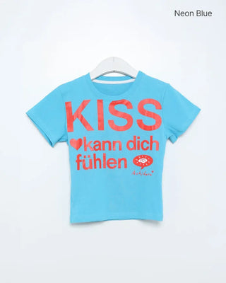 kiss lettering short-sleeved T-shirt