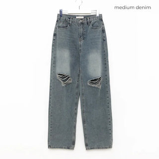 Vintage slit denim pants