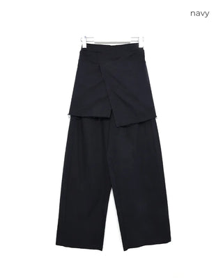 Layered wrap skirt pants