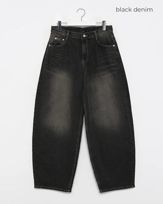 Whiskered Wash Baggy Jeans