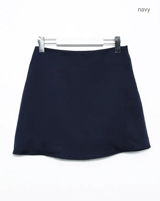 Simple satin trappé mini skirt