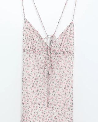 Flower pattern camisole mini dress