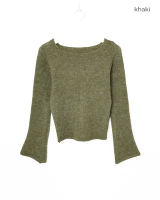 Mohair Mix Long Flare Sleeve Knit