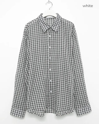 (Unisex) Tartan Check Sheer Shirt