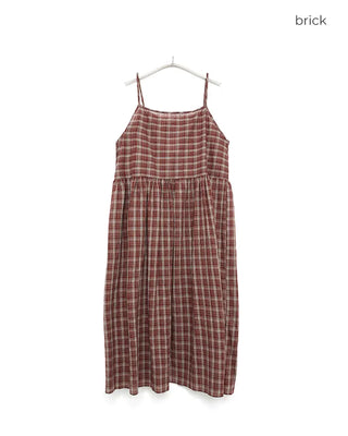 Checked camisole long dress