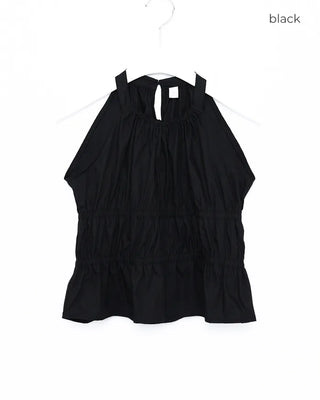 Shirred halter neck blouse