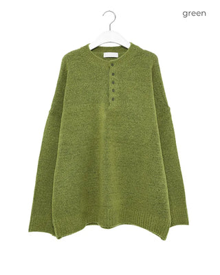Henley neck oversized knit