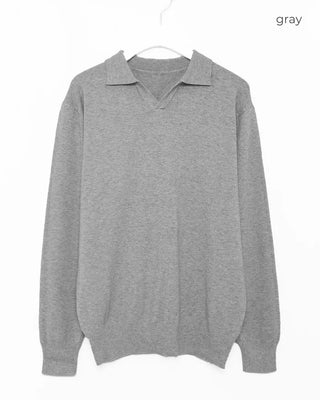 Half-open collar knit