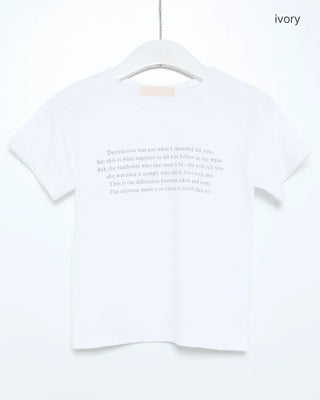 Mini lettering short-sleeved T-shirt