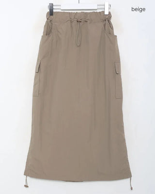 Side pocket nylon cargo skirt