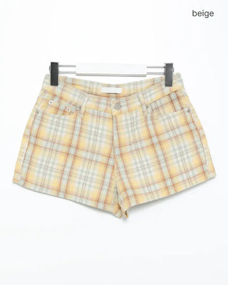 Windowpane check shorts