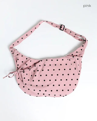 Dot Shirring Ribbon Shoulder Bag