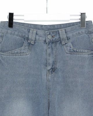 Wide bootcut denim pants