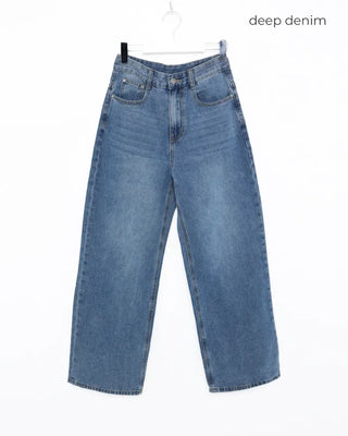 Basic straight wide-fit denim pants