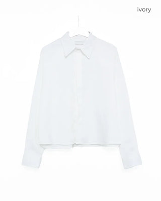 Fly-front cropped shirt