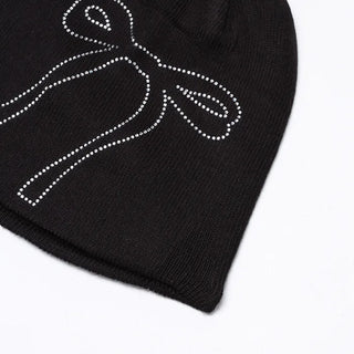 Ribbon detail knit hat