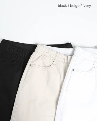 Cotton Curved Pants