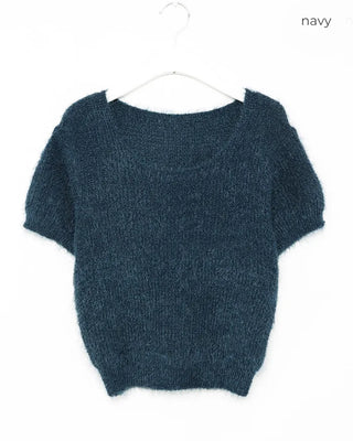 Round neck boa knit