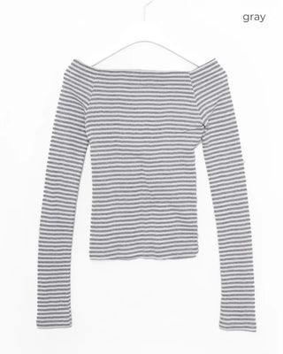 Striped off-shoulder top