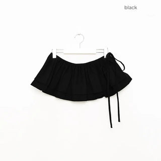 Frilled layered wrap skirt