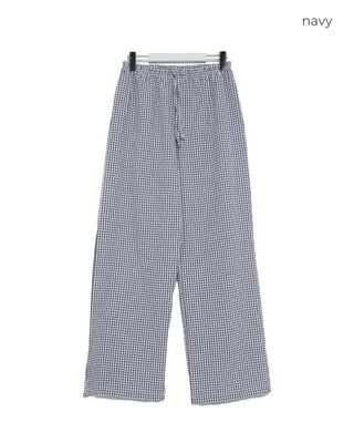Gingham check cotton pants