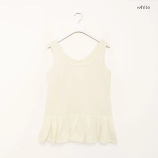Pleated hem sleeveless tunic