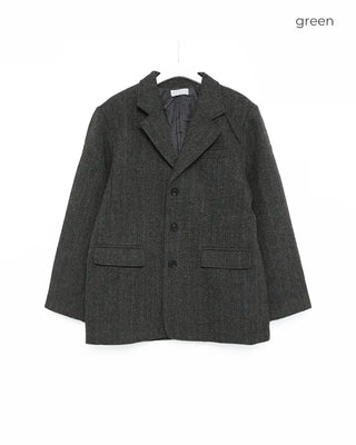 (Unisex) Herringbone Dart Line Single Jacket