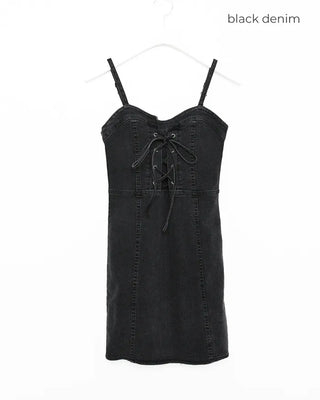 Corset denim mini dress
