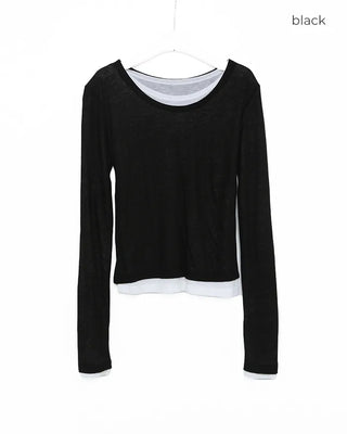 Wool layered T-shirt