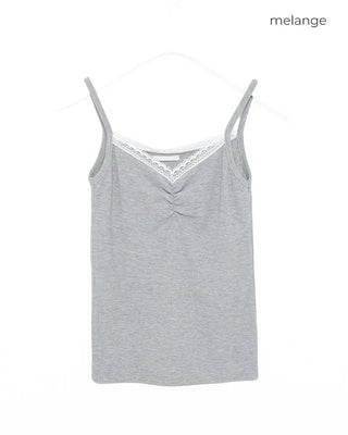 Shirred Lace Sleeveless