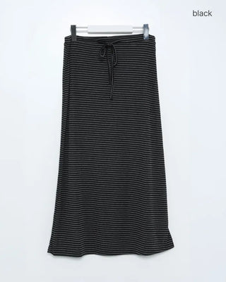 Striped strap long skirt