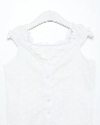 Frilled hem sleeveless blouse