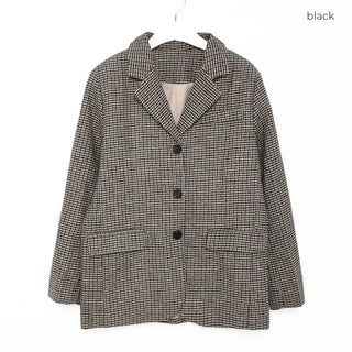 Button-up check jacket