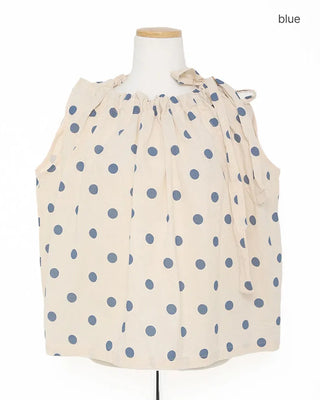 Halter neck polka dot blouse