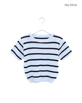 Striped short-sleeved knit