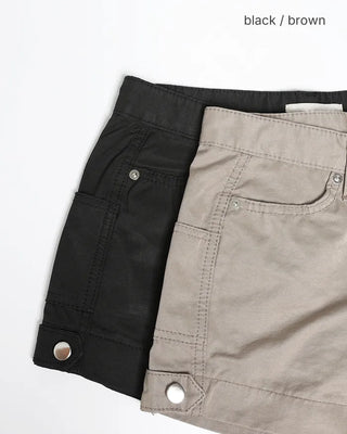 Adjustable tab side pocket shorts