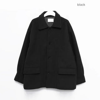 (Unisex) Center Seam Flap Pocket Half Coat