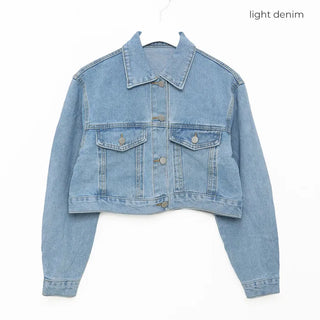 Cropped pocket denim jacket