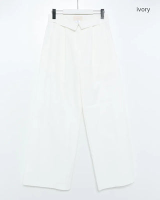 Wrap-waist nylon slacks