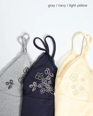Flower bead lace V-neck camisole