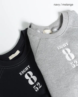 Eight-stitch raglan sweatshirt