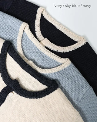 Two-tone knit cardigan