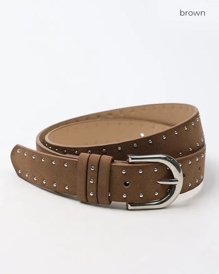 Suede stud belt